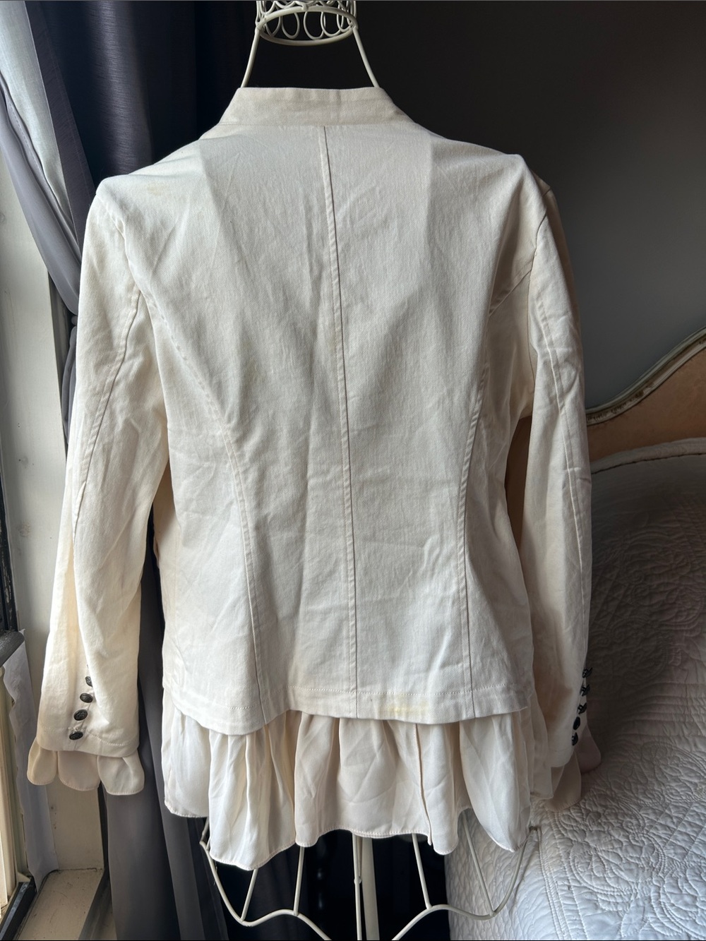Women’s Cream Military-Style Layered Blazer - Picture 2 of 5